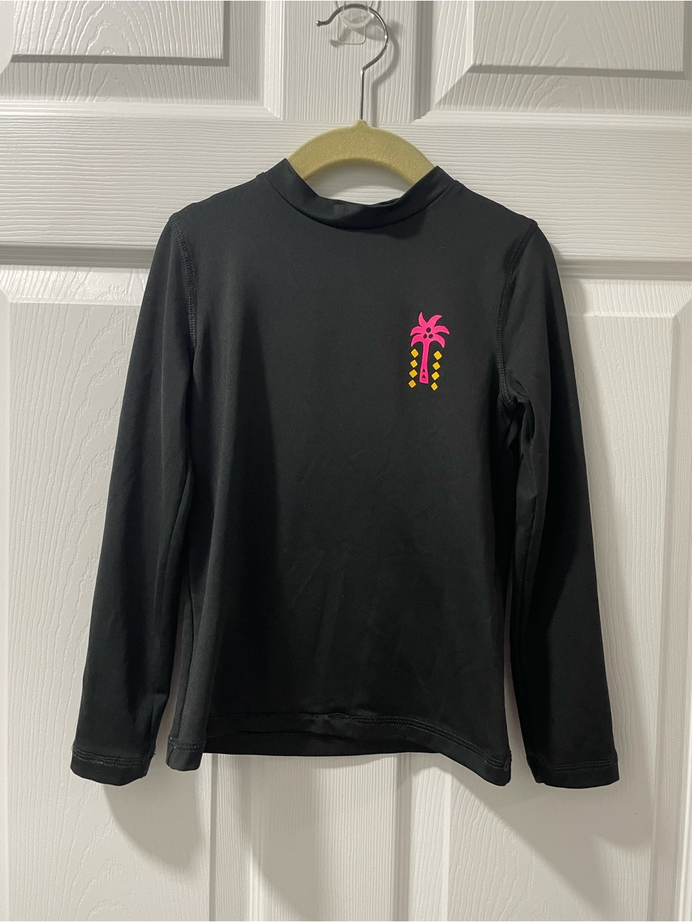 Cat & Jack Black Rash Guard Top with Silver Logo